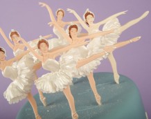 'Swan Lake Cake' - made using our 'Ballerina' and 'Swan Set' with the bullrushes from our 'Waterlily & Fish Set'